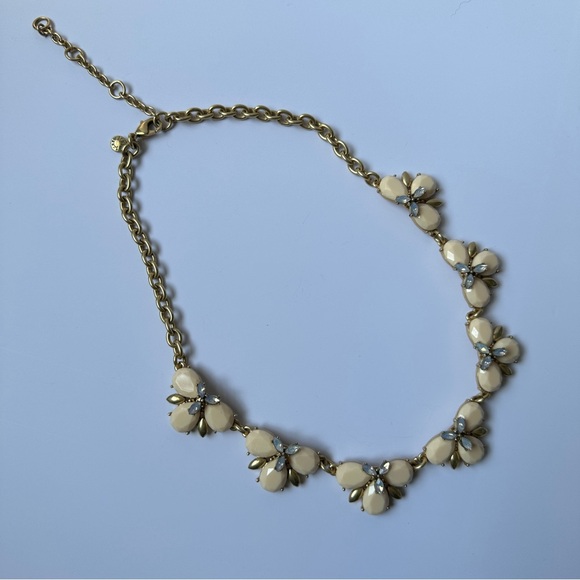 J Crew Gold Tone Rhinestone Statement Necklace - Picture 2 of 12